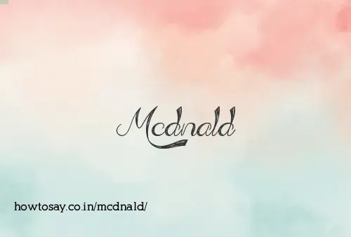 Mcdnald