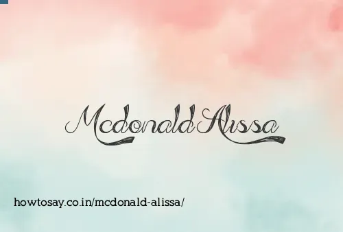 Mcdonald Alissa