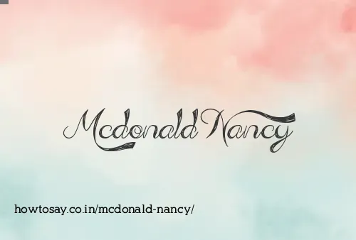 Mcdonald Nancy
