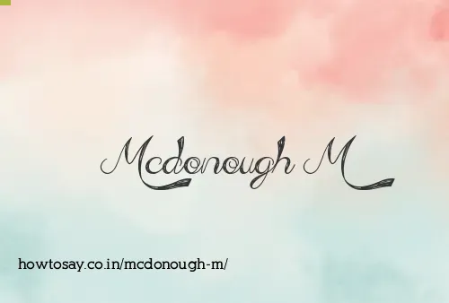 Mcdonough M