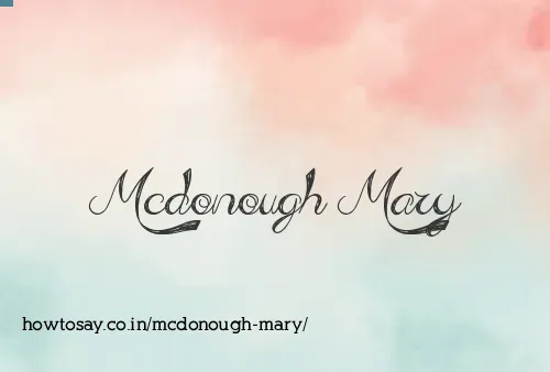 Mcdonough Mary