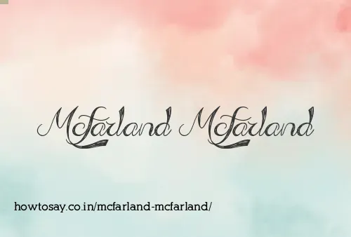 Mcfarland Mcfarland