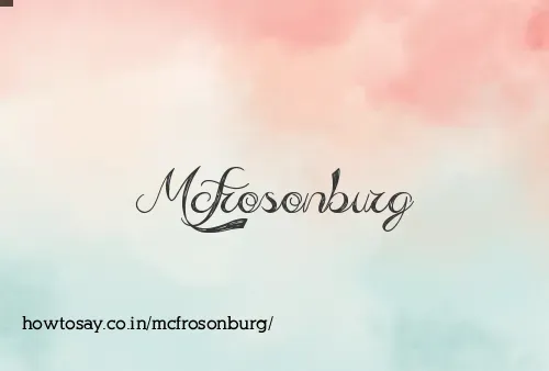 Mcfrosonburg