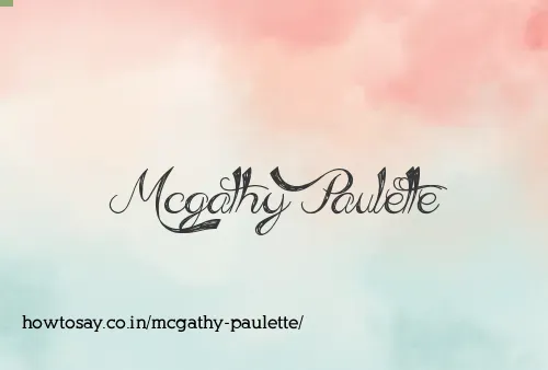 Mcgathy Paulette