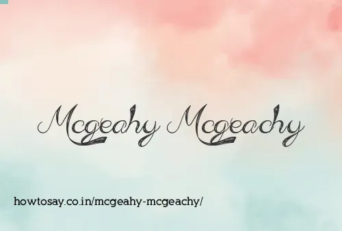 Mcgeahy Mcgeachy