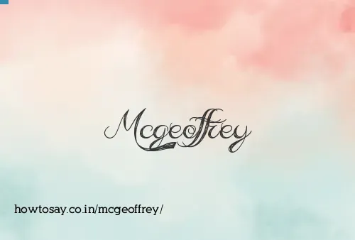 Mcgeoffrey