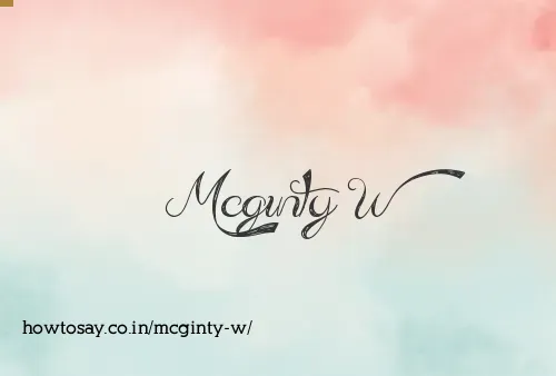Mcginty W
