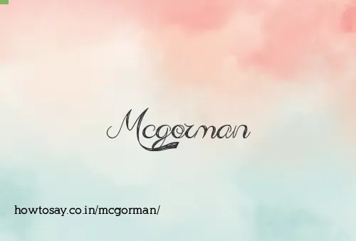 Mcgorman
