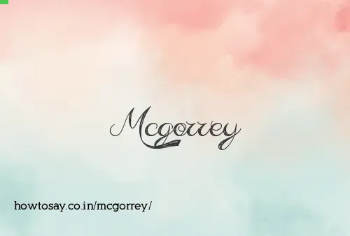 Mcgorrey