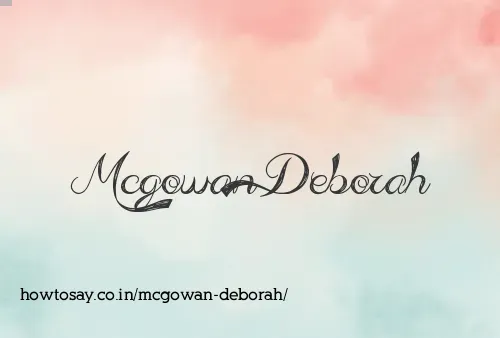 Mcgowan Deborah