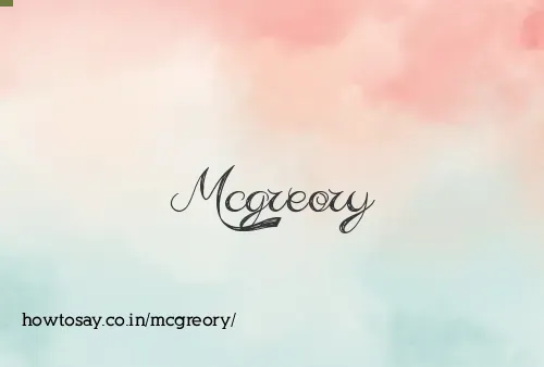 Mcgreory