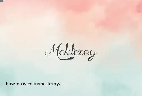 Mckleroy