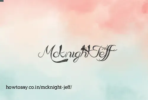 Mcknight Jeff
