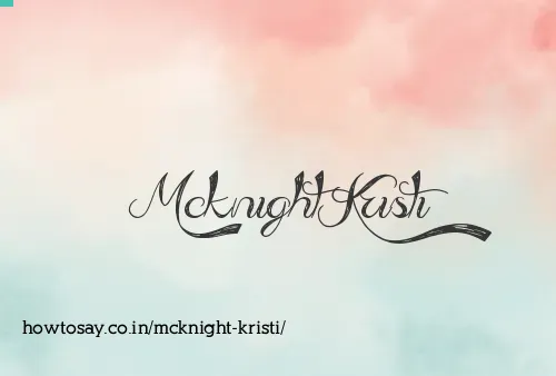 Mcknight Kristi