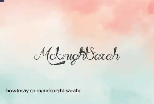 Mcknight Sarah