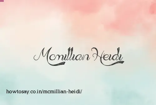 Mcmillian Heidi