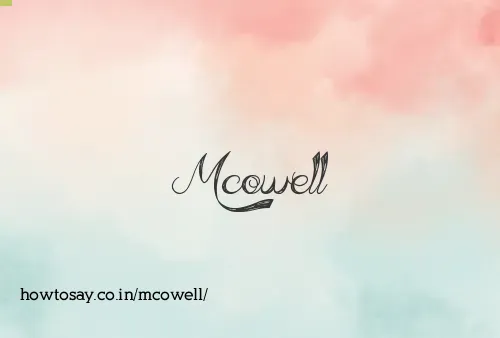 Mcowell