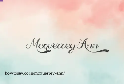 Mcquerrey Ann