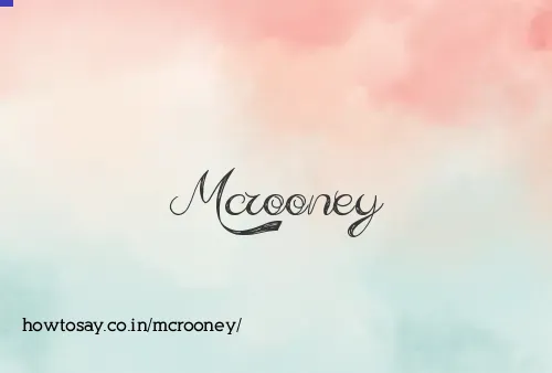 Mcrooney