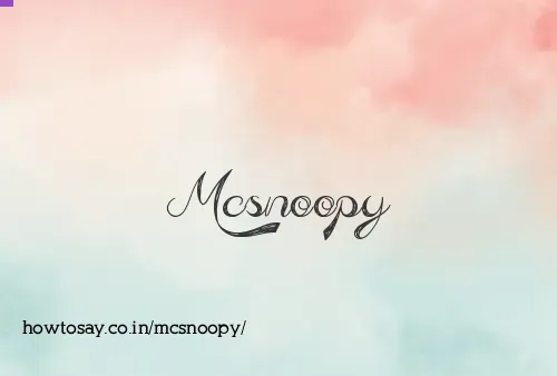 Mcsnoopy