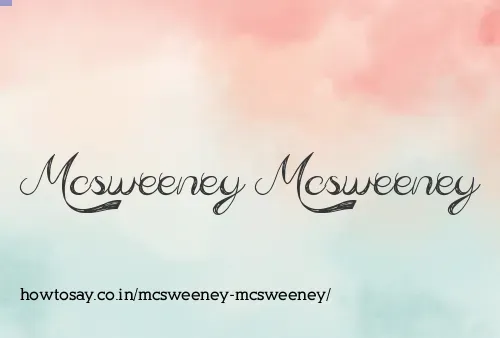 Mcsweeney Mcsweeney