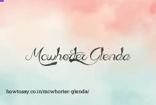 Mcwhorter Glenda