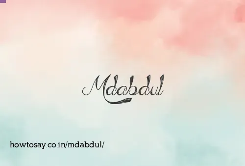 Mdabdul