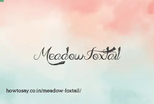 Meadow Foxtail