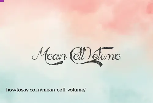 Mean Cell Volume