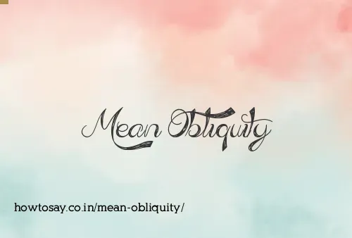 Mean Obliquity