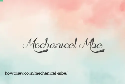 Mechanical Mba