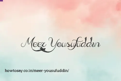Meer Yousufuddin