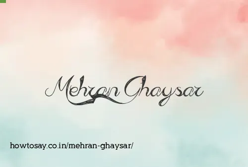 Mehran Ghaysar