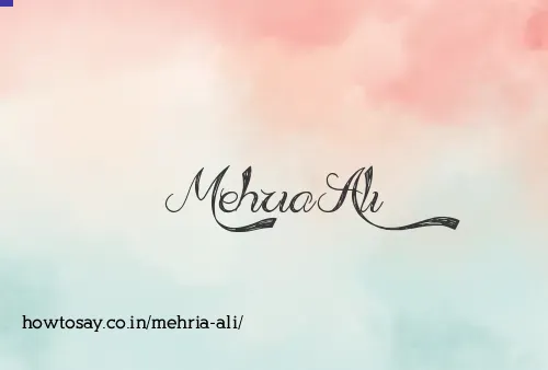 Mehria Ali