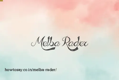 Melba Rader