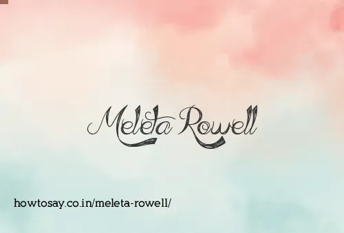 Meleta Rowell