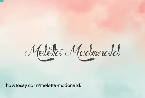 Meletta Mcdonald