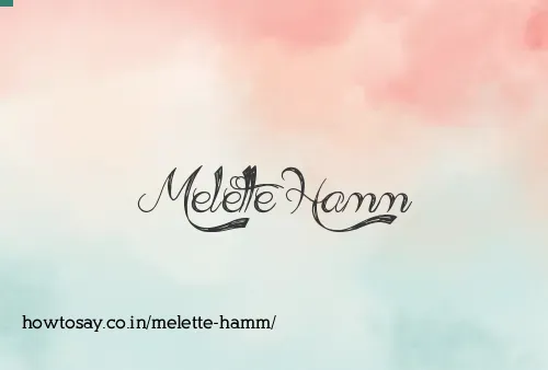 Melette Hamm