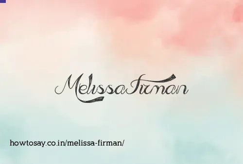 Melissa Firman