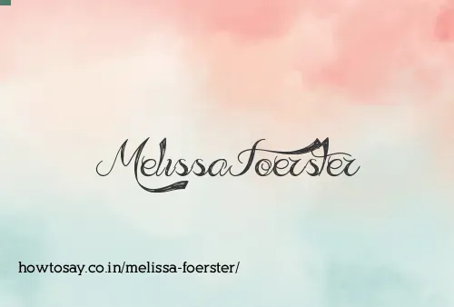 Melissa Foerster