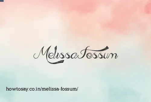 Melissa Fossum