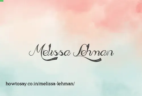 Melissa Lehman