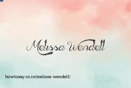 Melissa Wendell