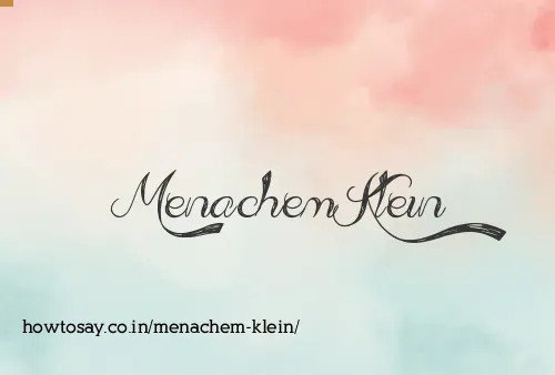 Menachem Klein