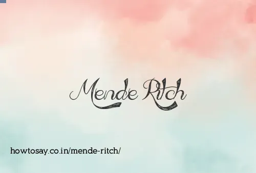 Mende Ritch