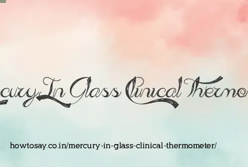 Mercury In Glass Clinical Thermometer