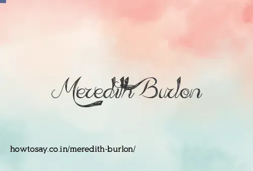 Meredith Burlon