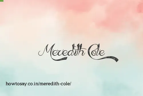 Meredith Cole