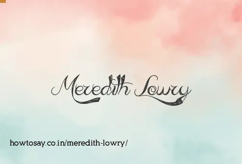 Meredith Lowry