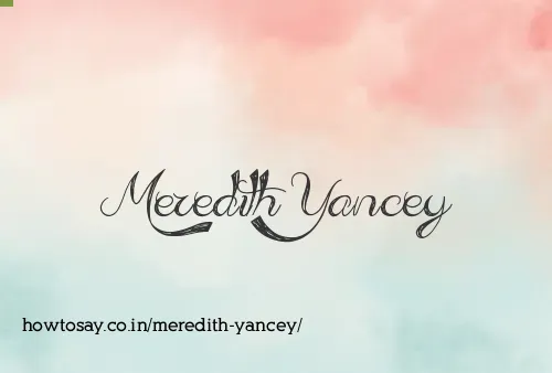 Meredith Yancey